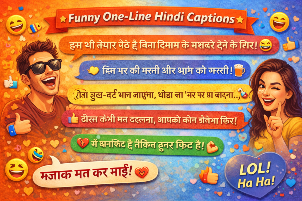 Funny One Line Hindi Captions