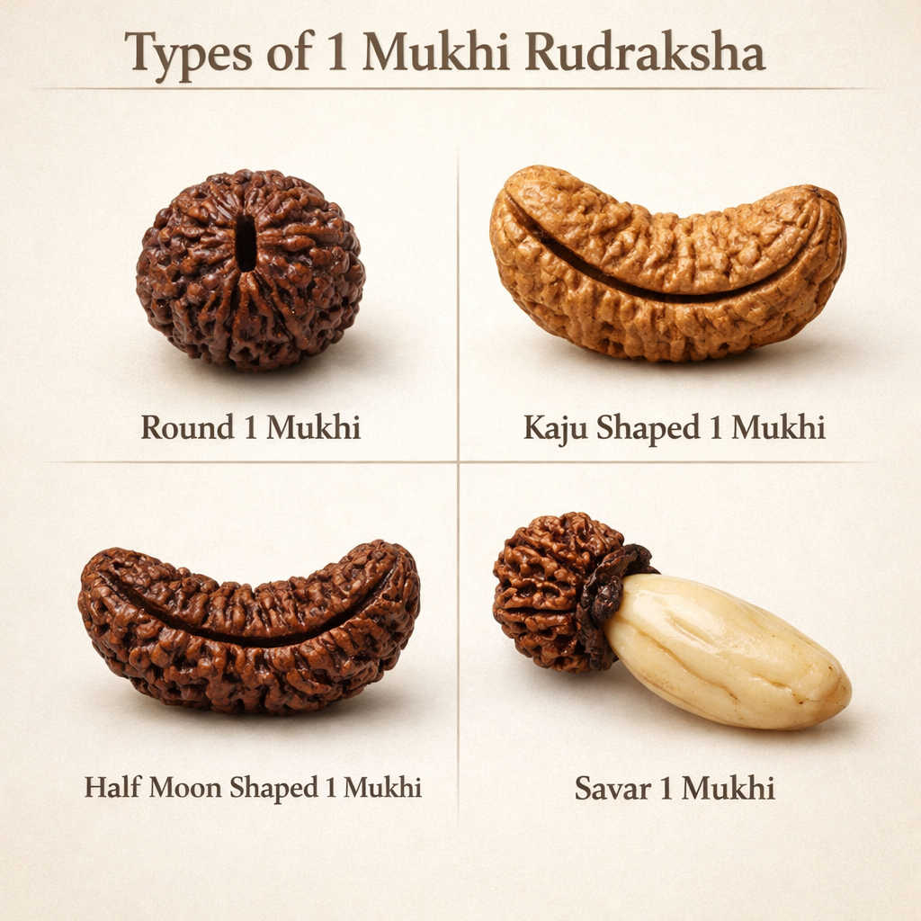Types of 1 Mukhi Rudraksha