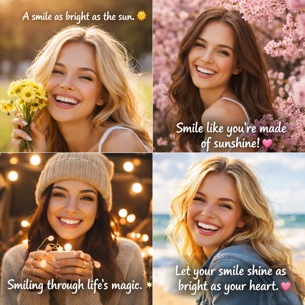 Beautiful Smile Captions for Girls