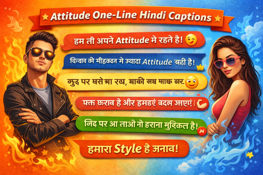 Attitude One Line Hindi Captions