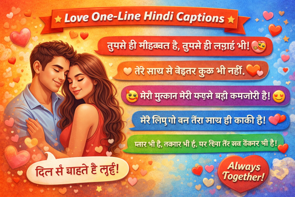 Love One Line Hindi Captions