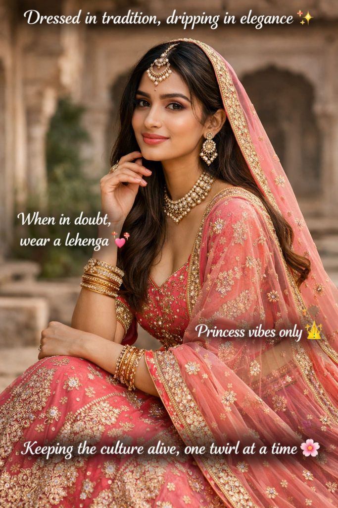 Traditional Outfit Captions for Instagram for Girl
