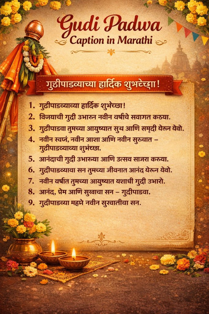 Gudi Padwa Caption in Marathi 