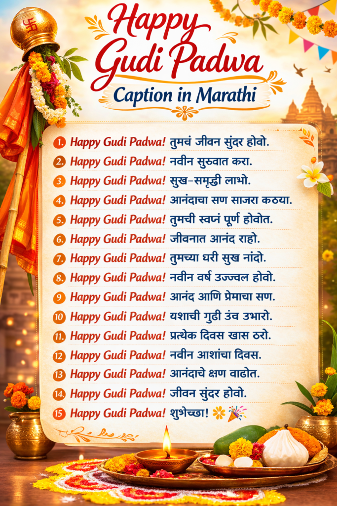Happy Gudi Padwa Caption in Marathi 