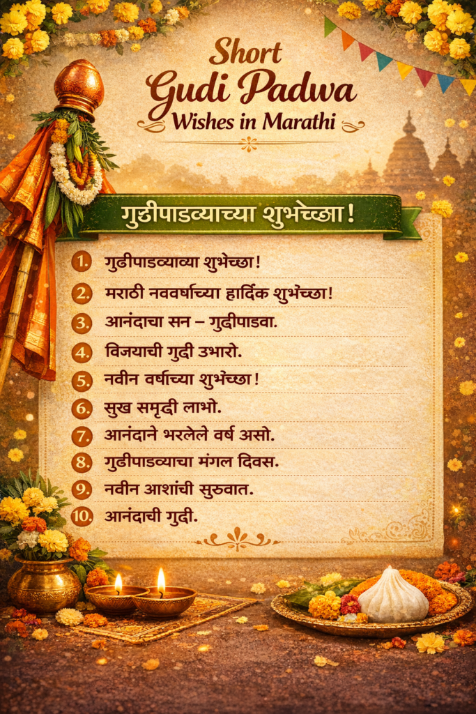 Short Gudi Padwa Wishes in Marathi 
