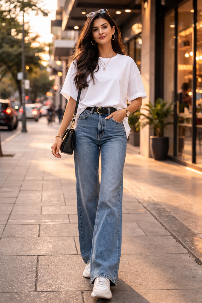 Oversized T-Shirt Tucked into Jeans