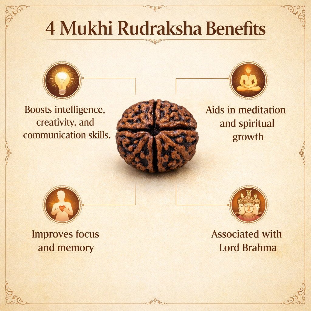 4 Mukhi Rudraksha Benefits