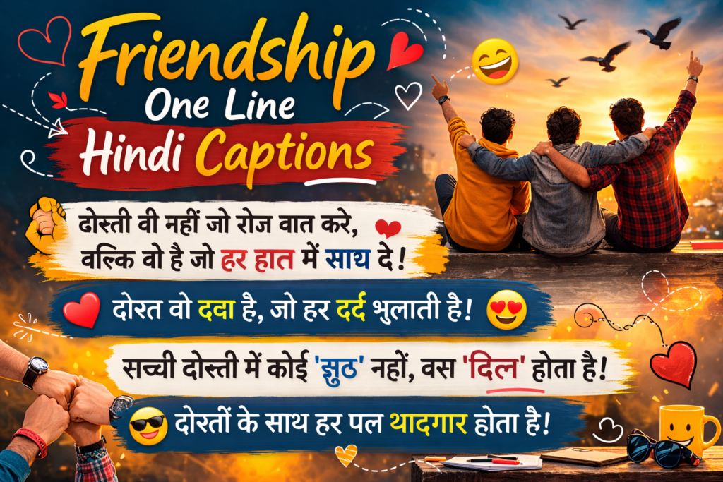 Friendship One Line Hindi Captions