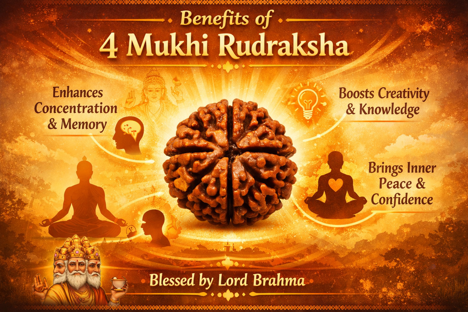 4 mukhi rudraksha benefits