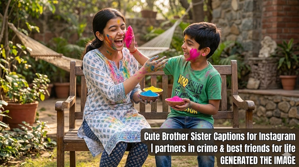 Cute Brother Sister Captions for Instagram genrate the diffrent image