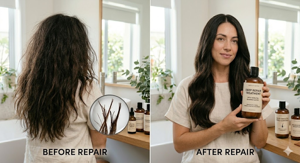 Repairs damaged hair