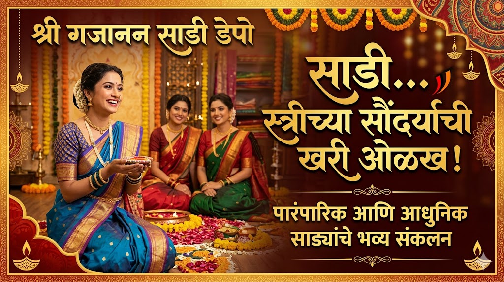 Saree Caption In Marathi