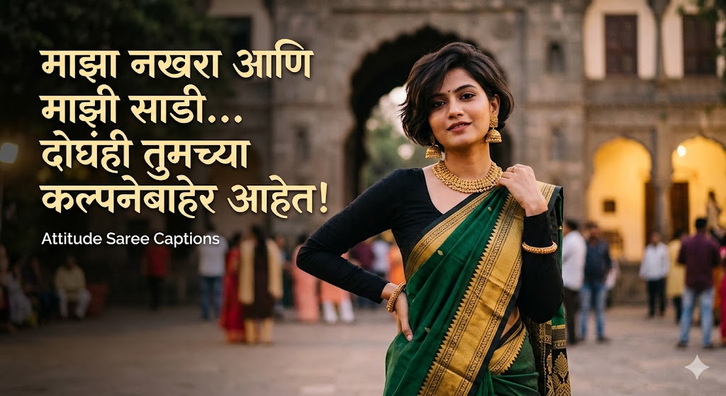 Attitude Saree Captions in Marathi