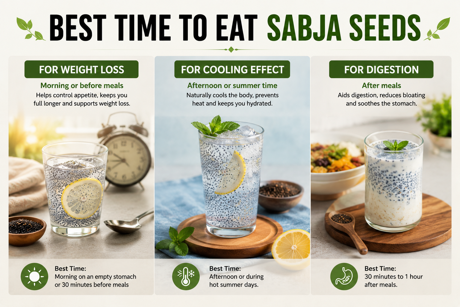 Best Time to Eat Sabja Seeds