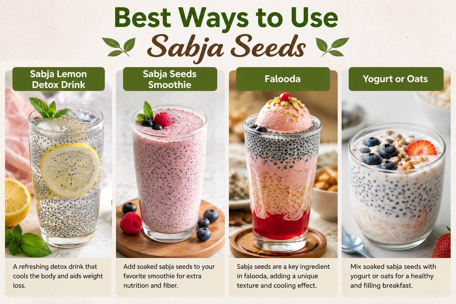 Best Ways to Use Sabja Seeds