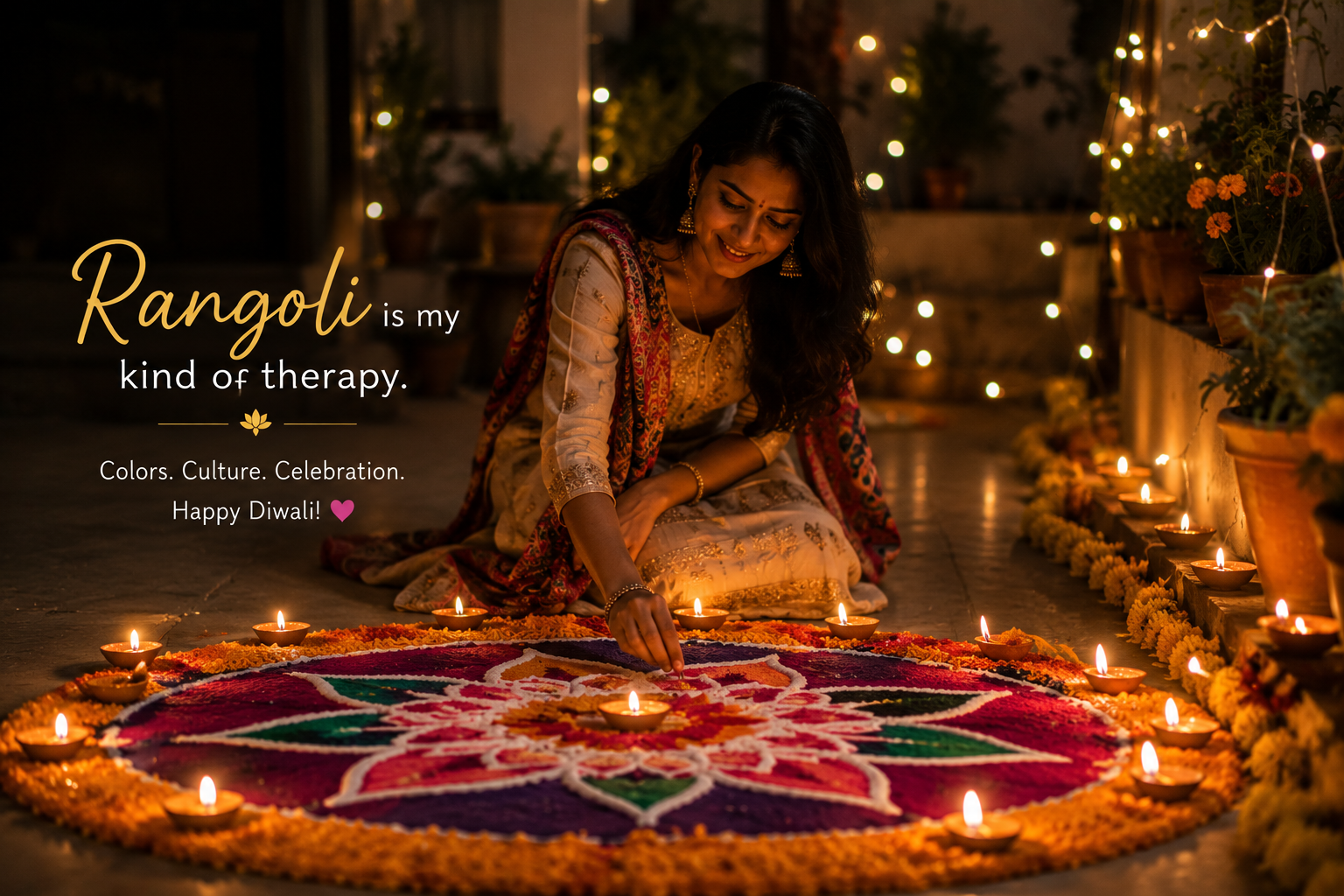 Diwali Rangoli Captions for Instagram