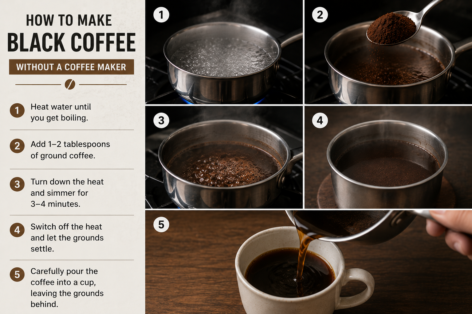 How to Make Black Coffee Without a Coffee Maker
