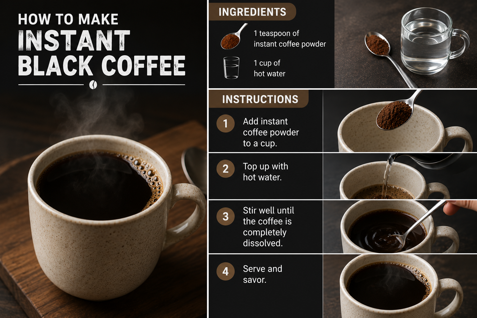 How to Make Instant Black Coffee