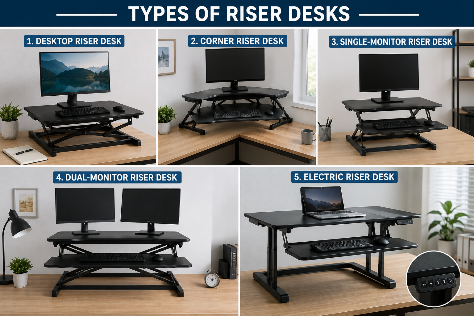 Types of Riser Desks