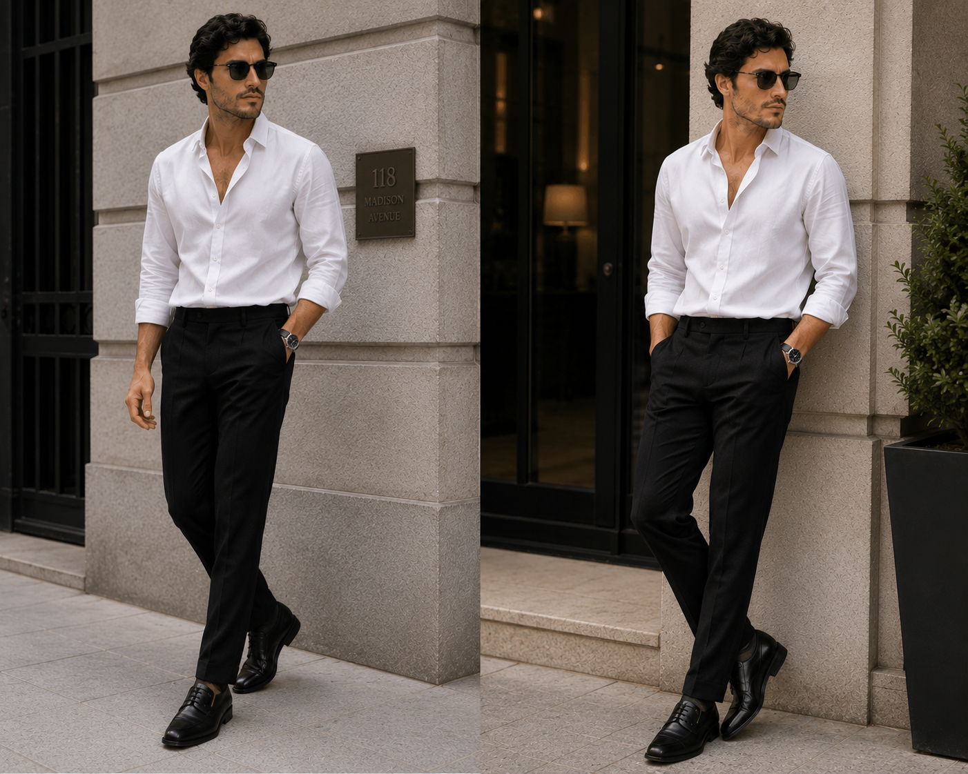 White Shirt with Black Formal Pants