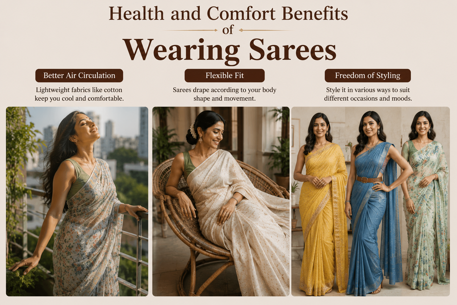 Health and Comfort Benefits of Wearing Sarees