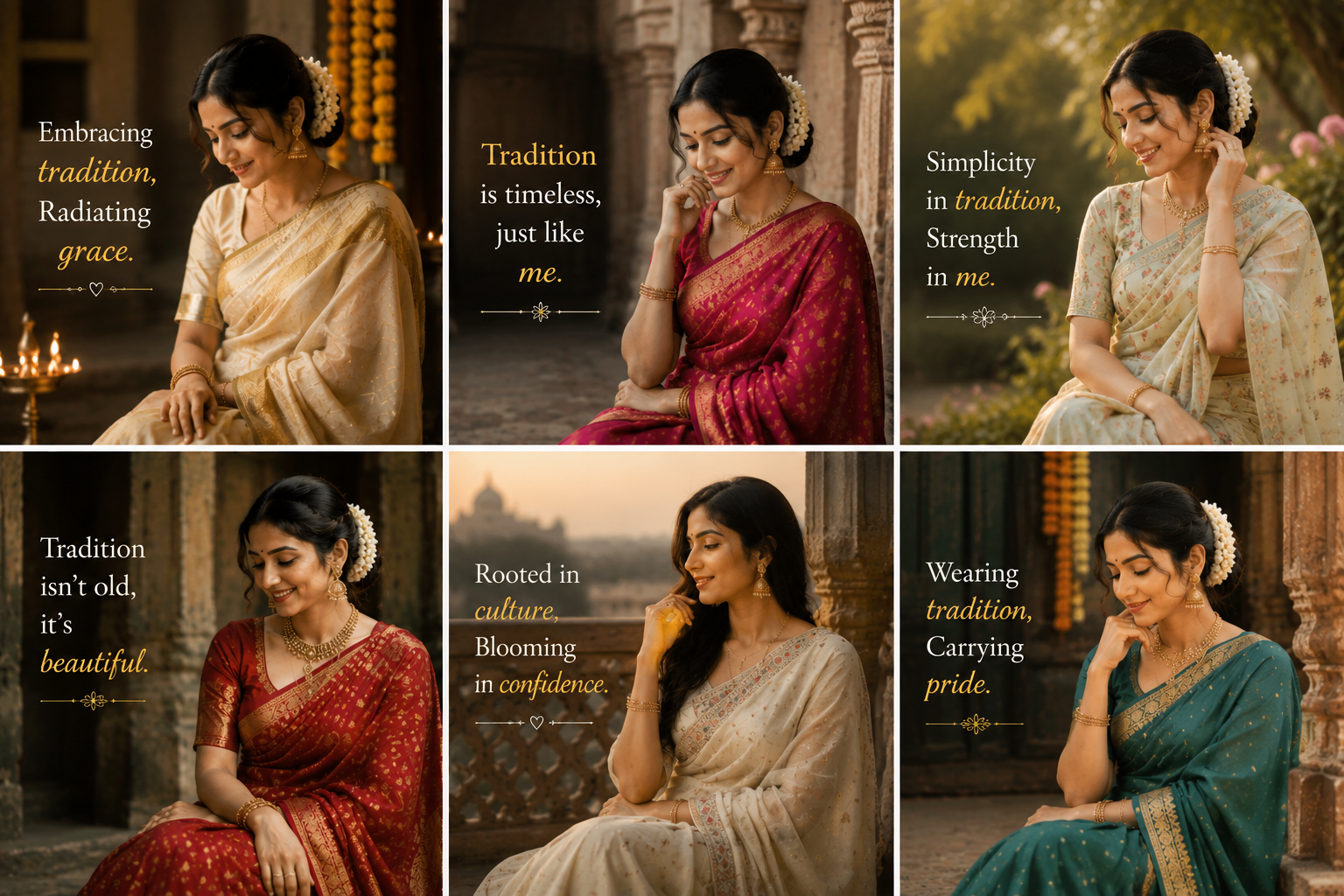 Traditional Look Caption For Girl