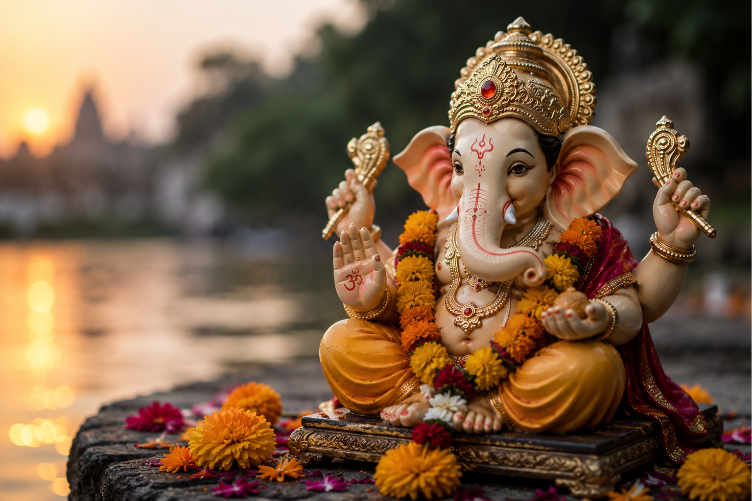Ganpati Bappa Visarjan Caption in Marathi
