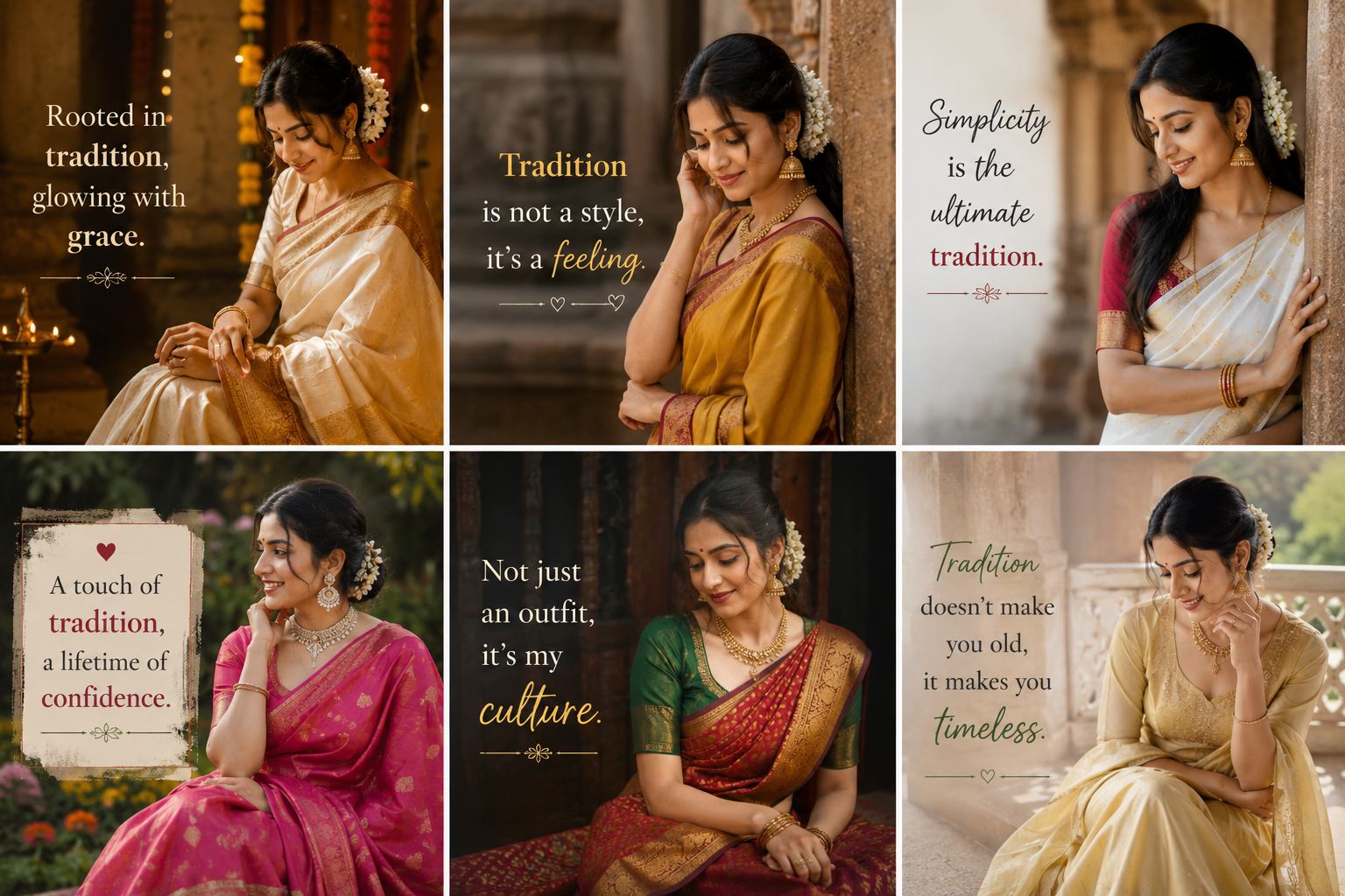 Traditional Look Captions For Instagram For Girl