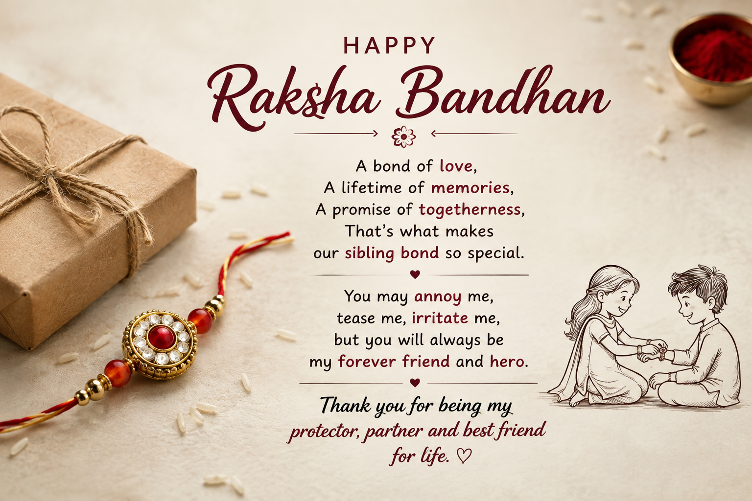 Raksha Bandhan Lines in English