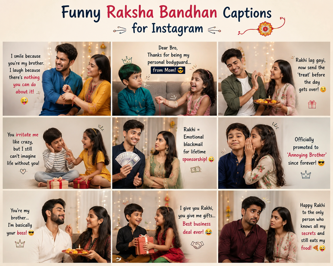 Funny Raksha Bandhan Captions for Instagram