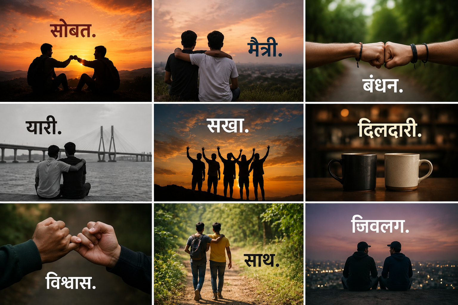 Marathi One Word Friendship Captions