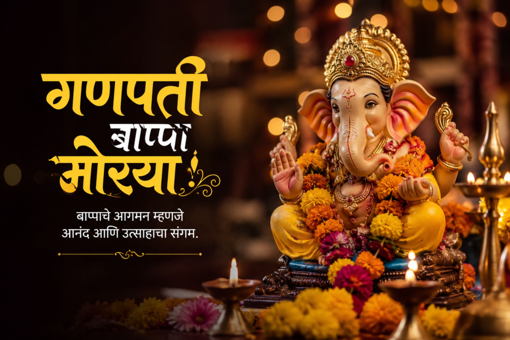 Ganpati Bappa Caption in Marathi