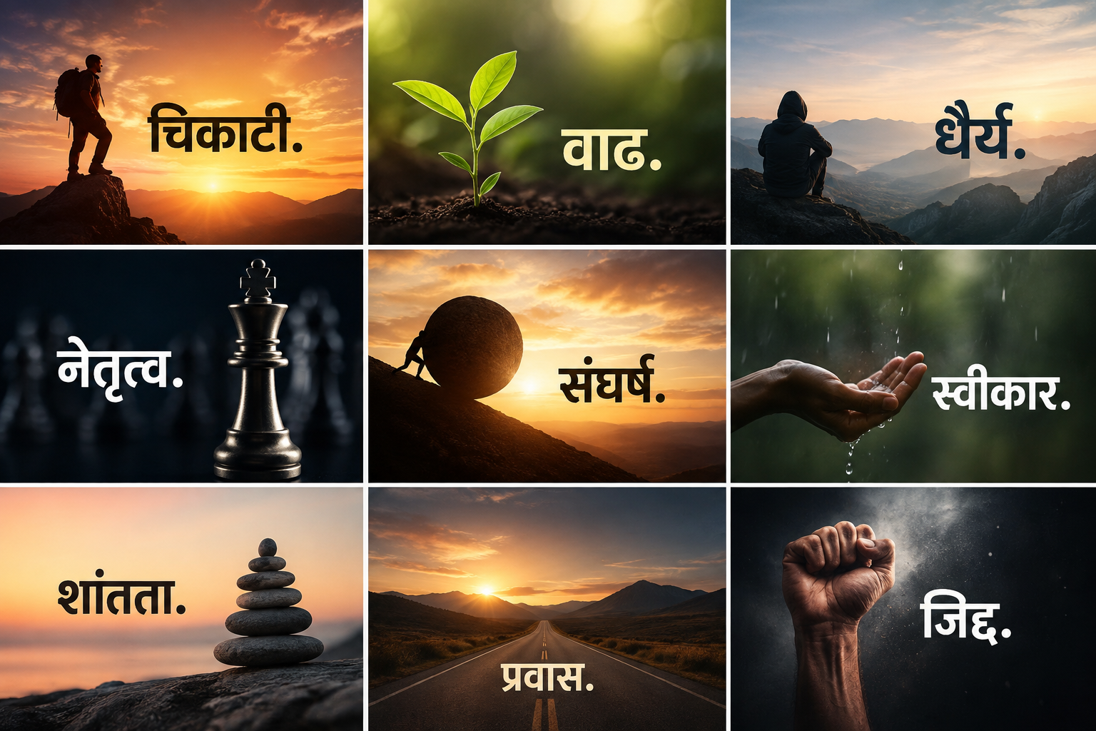Marathi One Word Motivational Captions