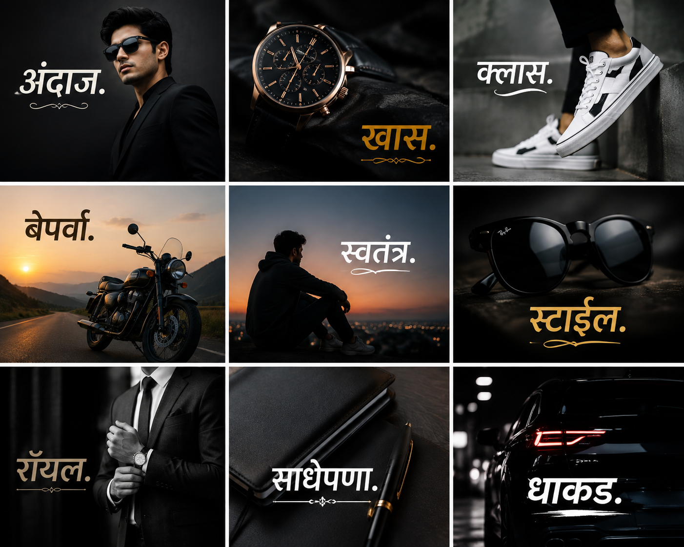 Marathi One Word Stylish Captions