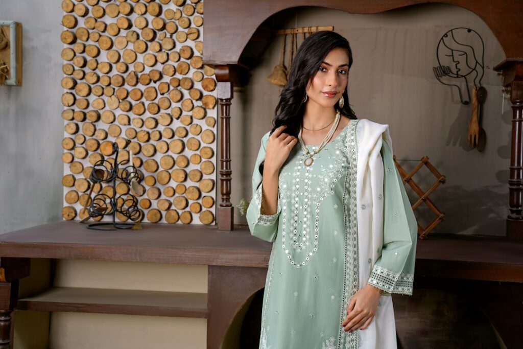 Woman in South Asian eastern wear